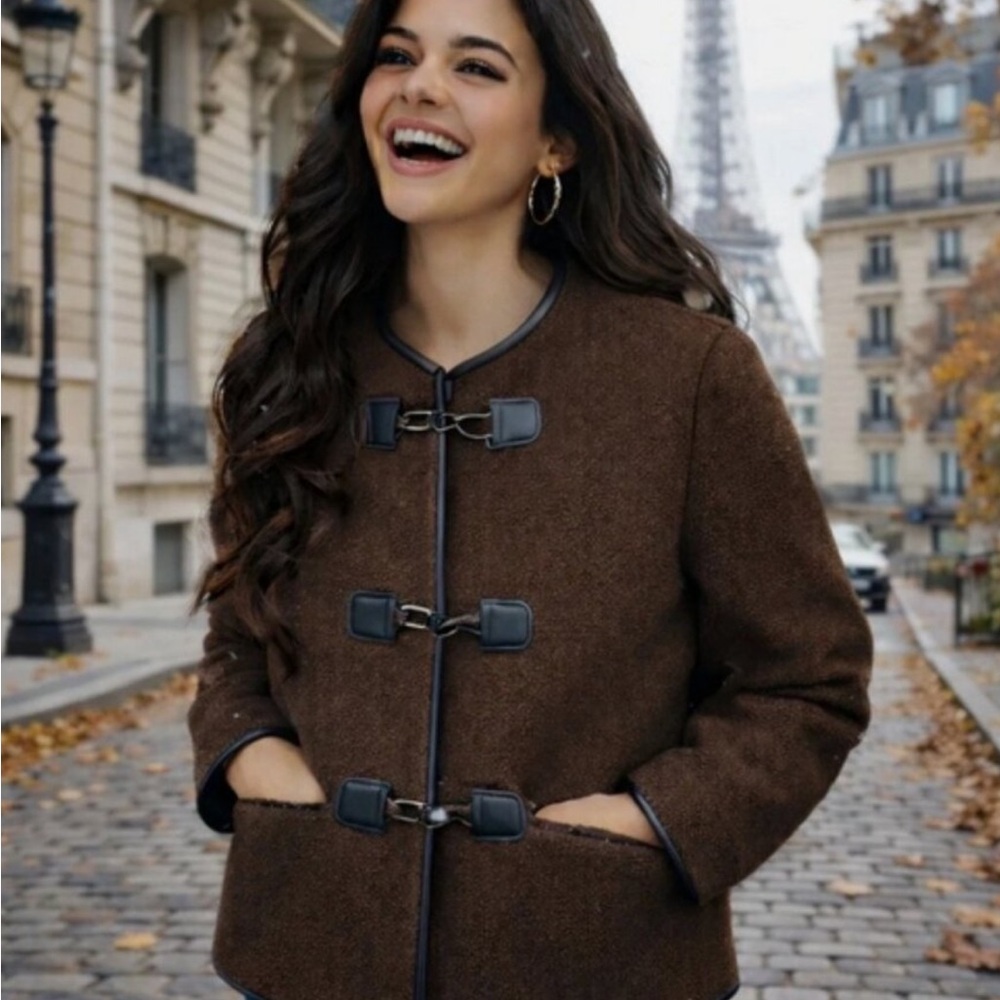 Rebecca Minkoff brown fleece jacket 
NWT
